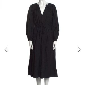 Ulla Johnson Black Embroidered Midi Dress – Size S